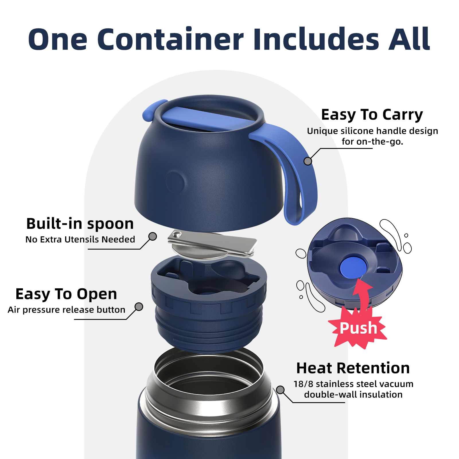 SNUG Insulated Food Jar- Blueberry Night