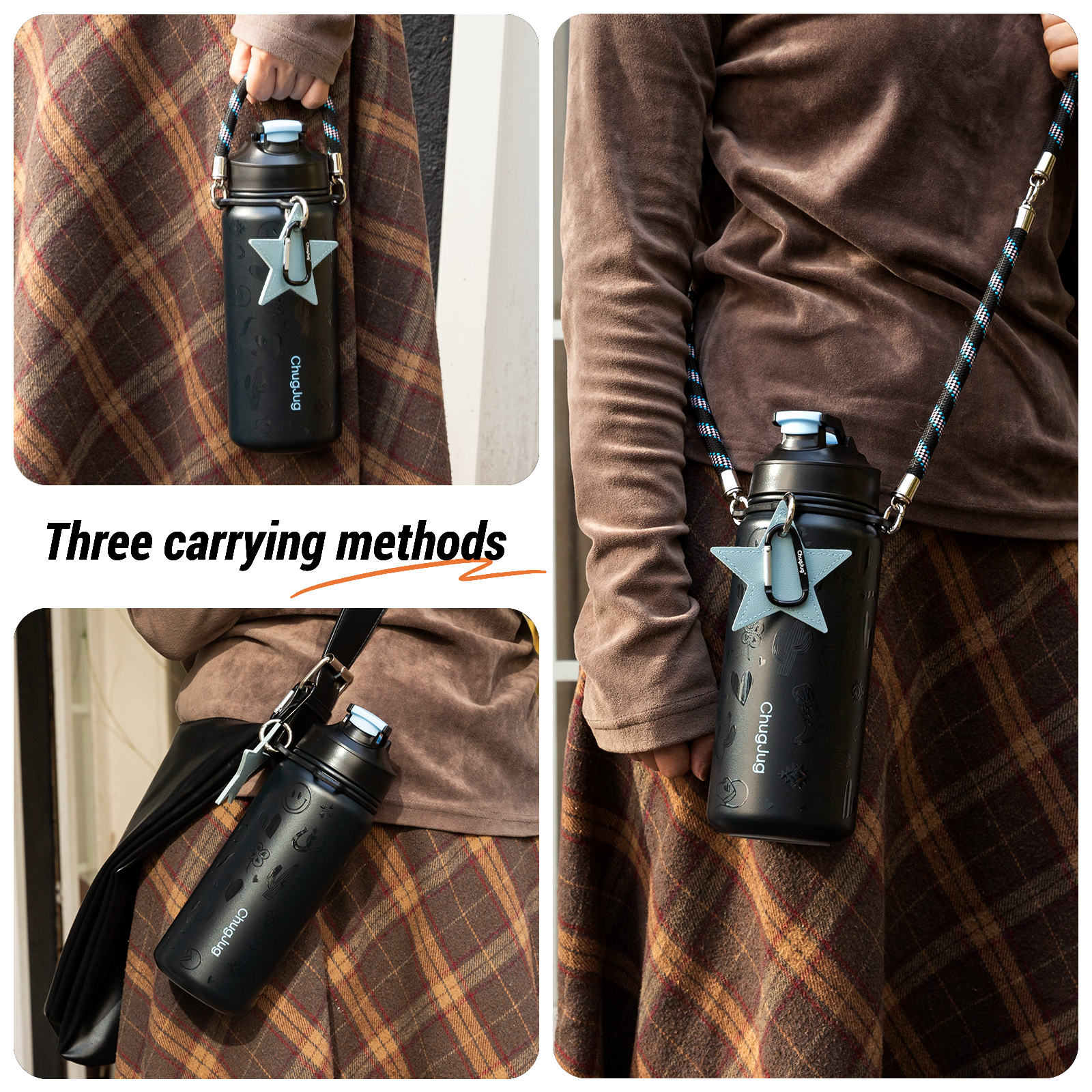 SIPUG Strap Water Bottle-Midnight Desert