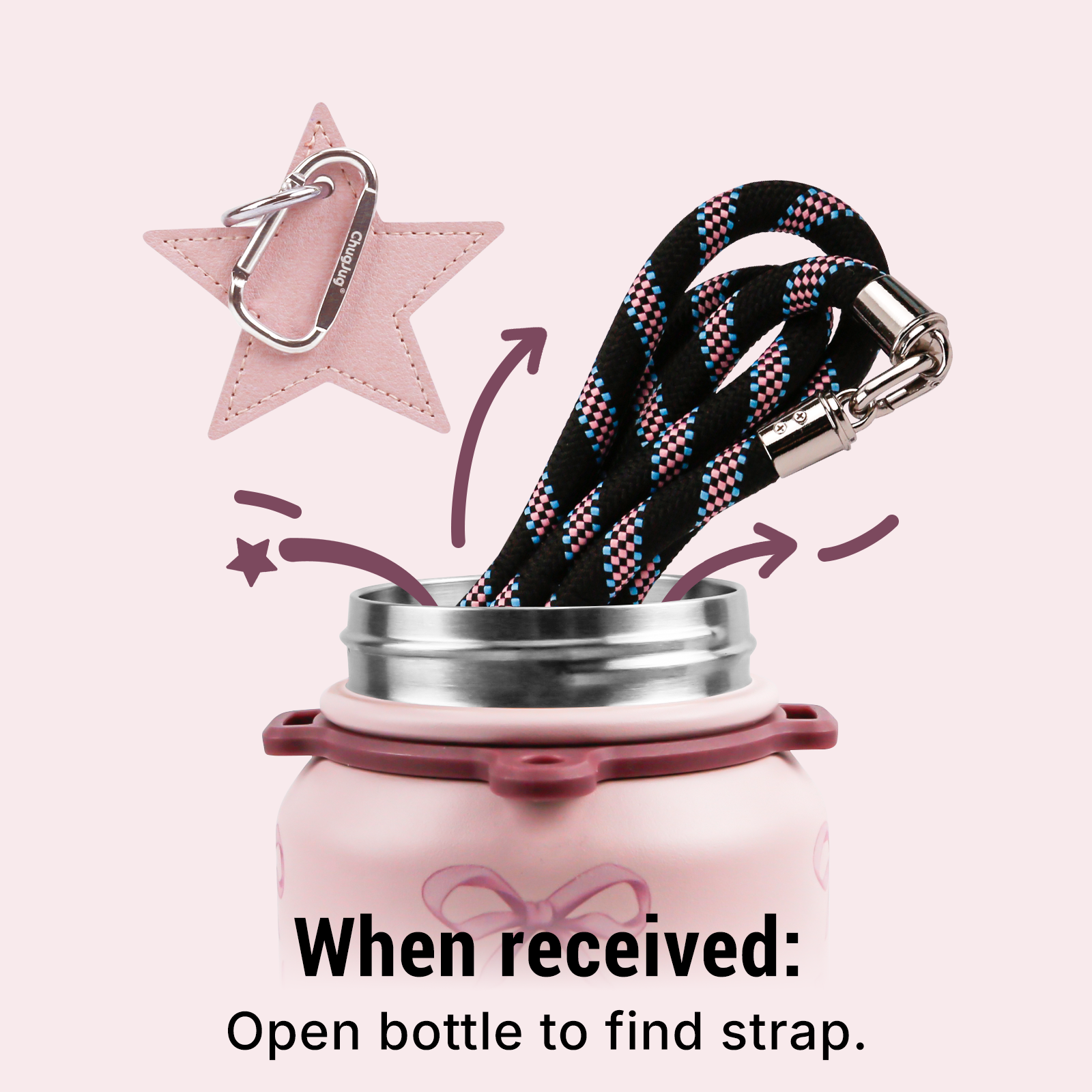 SIPUG Strap Water Bottle-Bowtiful Party