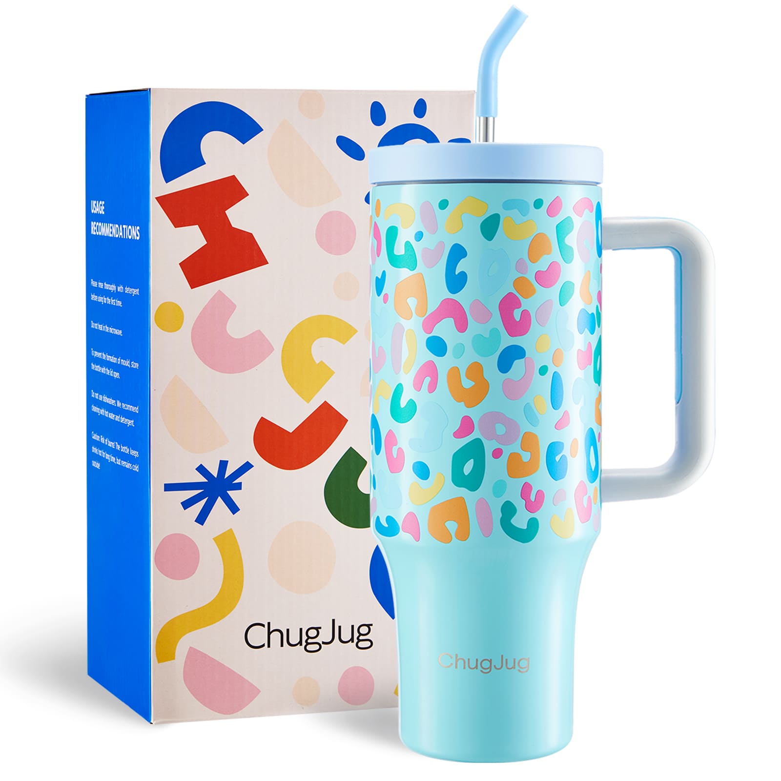 Chill Tumbler 40oz - Cyan Leopard