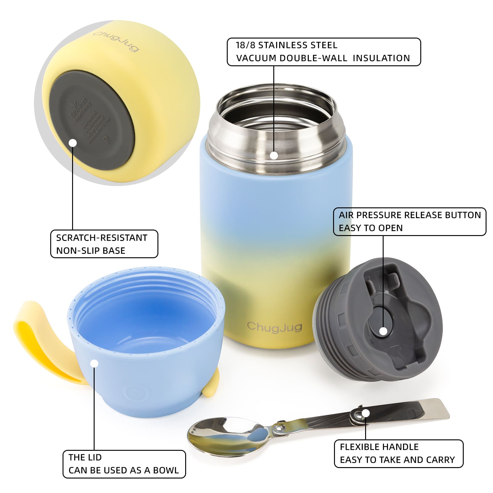 SNUG Insulated Food Jar - Butterfly Pea