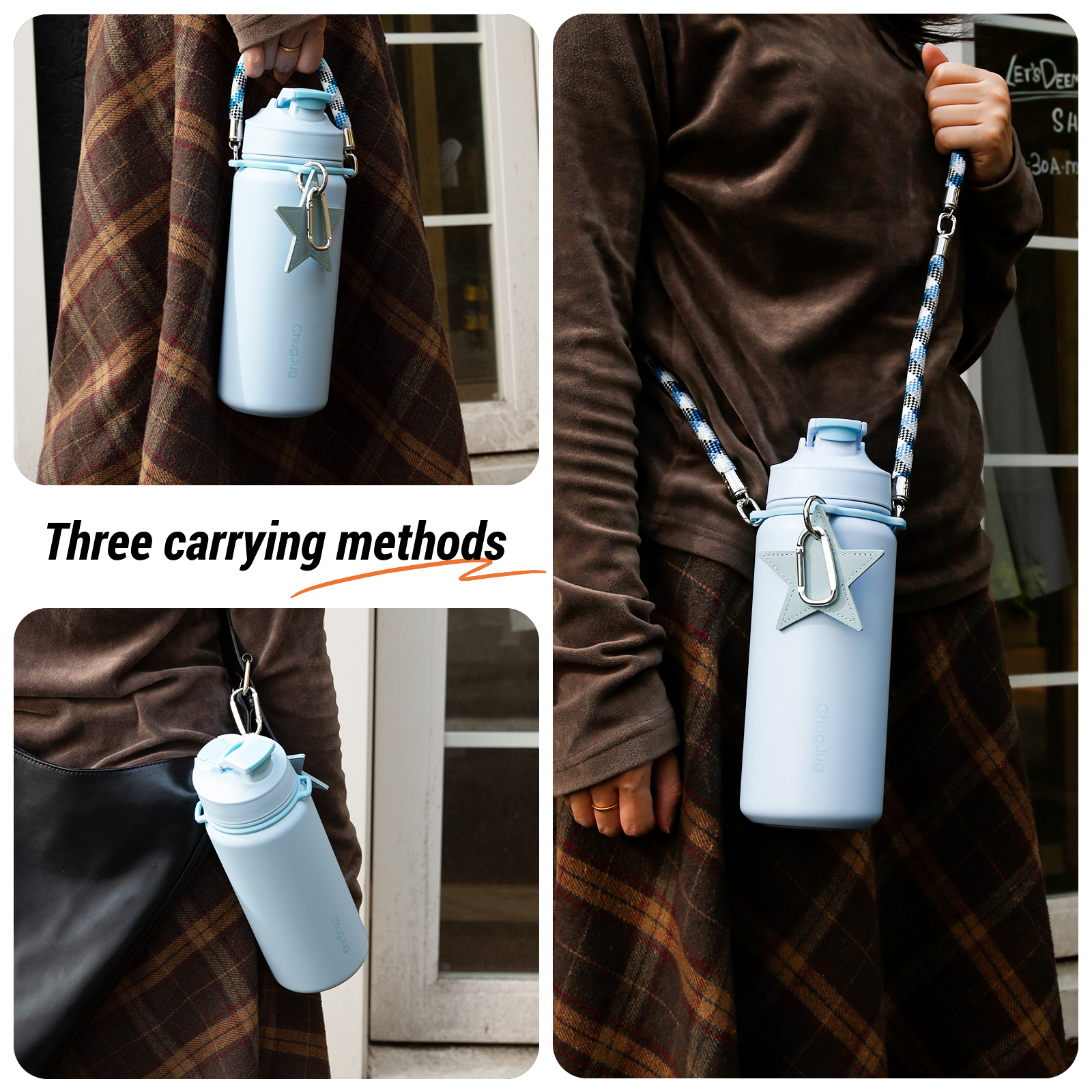 SIPUG Strap Water Bottle-Misty Lagoon