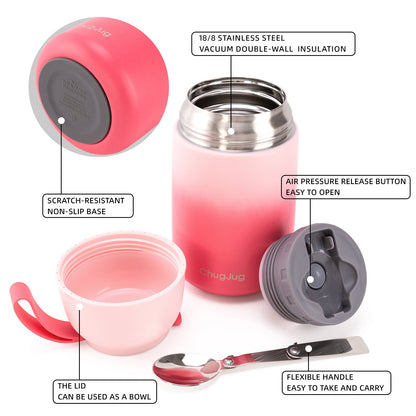 SNUG Insulated Food Jar- Strawberry Milkshake